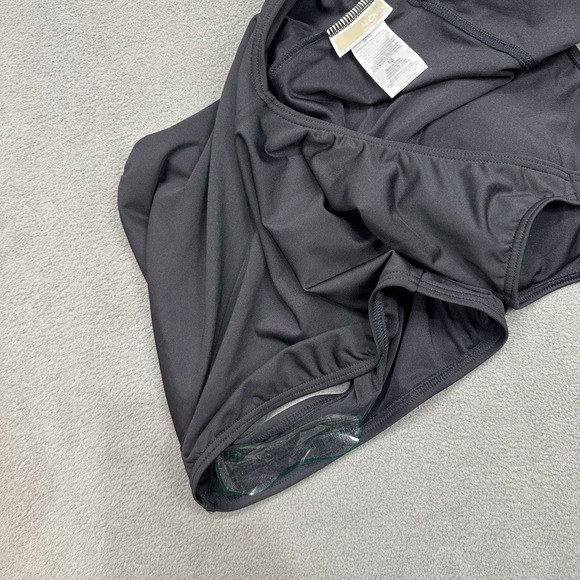 Michael Kors Black‎ One Piece Swimsuit Size 12 Gold Grommet Detail V Neck NWT - Picture 10 of 11